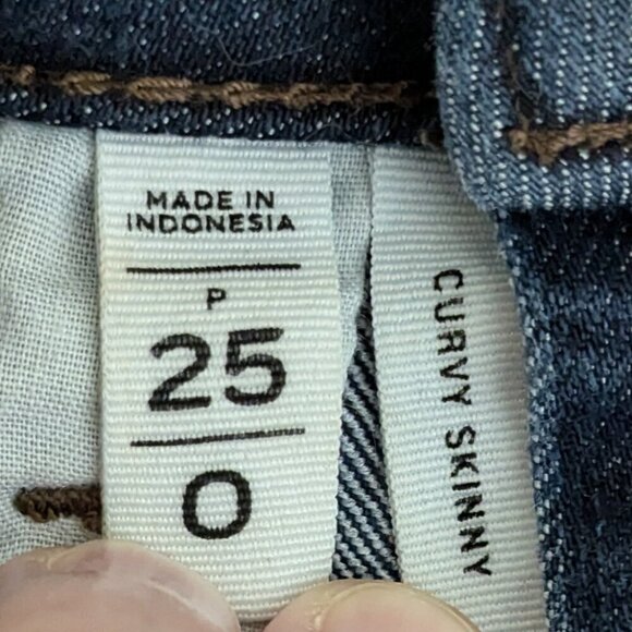ANN TAYLOR LOFT Curvy Skinny Low Rise Denim Blue Jeans; Size 25-0 - Picture 5 of 6